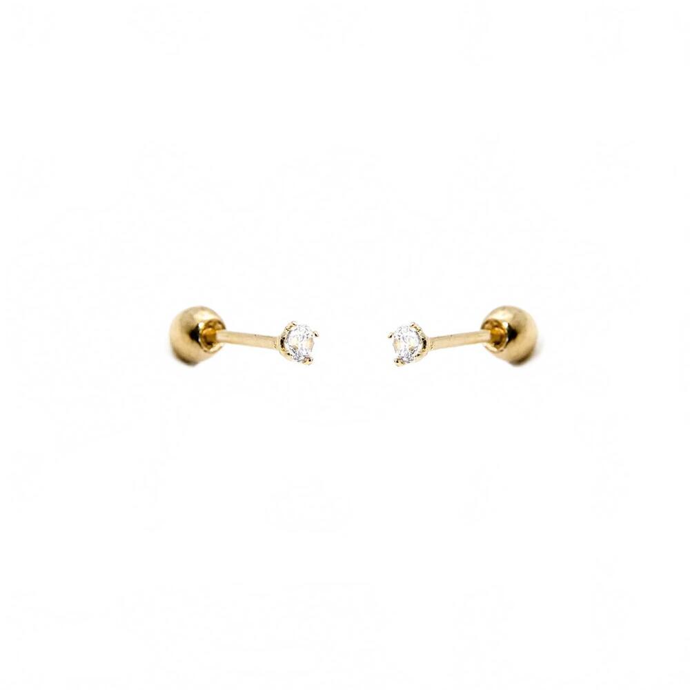 NEW KIKICHIC women's classic cubic zirconia tiny diamond screw flat back earring